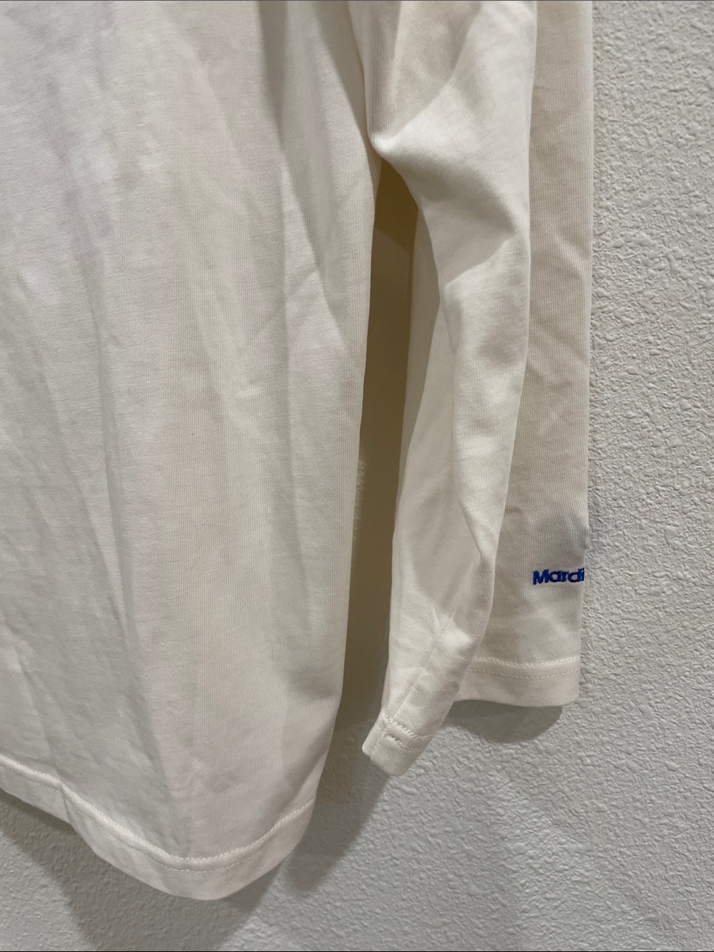 Mardi Mercredi Floral Graphic Long Sleeve Tee Cream & Royal Blue XS - Picture 7 of 7